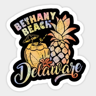 Summer Vacation Retro Bethany Beach Delaware Sticker